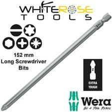 Image of Wera Screwdriver Bits 152mm Z Bit 1/4" Hex Shank Phillips Pozi Slotted Torx Hex