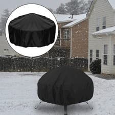 Image of Round Fire Pit Cover, Heavy Duty Outdoor Round Fireplace