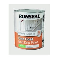Image of Ronseal One Coat Stays White Non Drip Paint MATT FINISH 750ml 2.5L