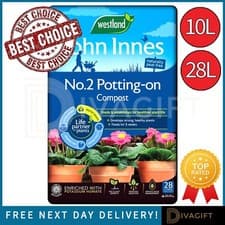 Image of POTTING ON PLANTS COMPOST SOIL PEAT FREE 10L 25L 35L WESTLAND JOHN INNES NO.2