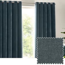 Image of Yard Heavy Chenille Velvet Room Darkening Eyelet Curtain Pair | Various Colours