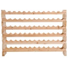 Image of HOMCOM 72 Bottle Shelf Wine Rack Holder Standing Holds Storage Pine Wood Cellar