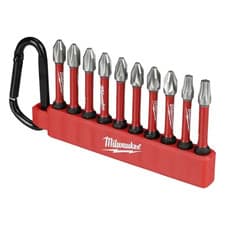 Image of Milwaukee SHOCKWAVE™ 10Pc Impact Duty Screwdriver Bit Set w/ Carabiner NEW