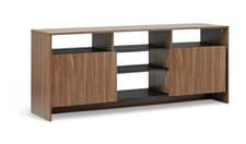 Image of Turin 2 Door TV Unit Black & Walnut Effect Media Storage Cabinet