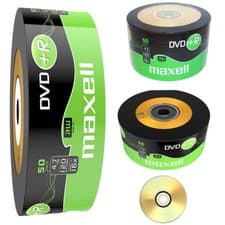 Image of GENUINE MAXELL DVD+R 50 PACK BLANK DISCS RECORDABLE DVD 16x 4.7GB 120 MINS PC