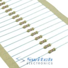 Image of 1/4W 0.25W Carbon Film Resistor ±5% 1 Ohm to 1K Ohms
