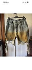Image of Very Cool Rick Owens Drkshdw Geth Cutoffs Sky/orange Degrade Denim Shorts Sz 32