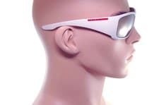 Image of PRADA SPORT 04VS AAI5N2 POLARIZED 66mm Mens Large Sunglasses WHITE GOLD MIRROR