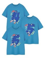 Image of Sonic the Hedgehog Blue Birthday Age Short Sleeved T-Shirt Boys