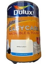 Image of Dulux Easycare Washable & Tough Matt Wall ceiling Emulsion paint White Cotton 5L