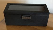 Image of Stackers Glass 4 Watch Box – Black - RRP £60.00