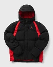 Image of Nike Air Jordan Essential Puffer Jacket Black Red Size XL, XXL DA9806 010 Hooded