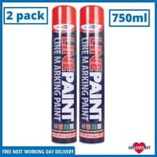 Image of Survey Line Marker Marking Spray Line Paint Red Permanent 750ml 2pk