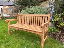 Image of TEAK GARDEN BENCH - 120 CM CLASSIC GARDEN BENCH