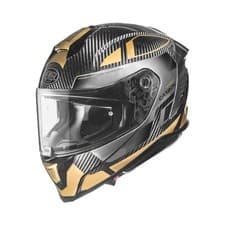 Image of Premier Hyper Carbon Moto Motorcycle Motorbike Full Face Helmet Gold / Grey