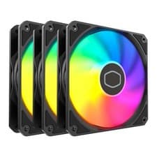 Image of 120mm Cooler Master Masterfan MF120 Lite ARGB, Triple Pack, Black, 9 Blade, 1750