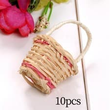 Image of 10x Multifunction Small Rattan Weaving Flower Basket Decor for Wedding