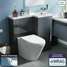 Image of 900mm Right Hand Grey WC Basin Sink Vanity Unit and Toilet Pan| Ellen