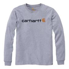 Image of Carhartt Long Sleeve T-Shirt Core Logo Gray Melange L
