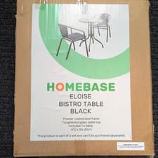 Image of Homebase Eloise Black Bistro Table – Outdoor Garden Patio Balcony Table