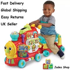 Image of VTech Baby 4-In-1 Alphabet Train Ride Kids Childrens Fun Play Toy Playset - Red