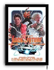 Image of BACK TO THE FUTURE movie film poster framed lightbox light up led cinema sign