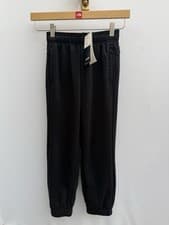 Image of Adidas Boys Joggers Black Logo Sweatpants Elastic Waist Pants Youth 7–8 Years