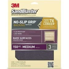 Image of 3M SANDBLASTER SANDPAPER BARE SURFACE MEDIUM SHEETS P150 230x280 - 20150UK (3pc)