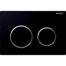 Image of Geberit 115.882.KM.1 Sigma 20 Toilet Dual Flush Plate, Black/Chrome Accent - NEW