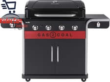 Image of Char-Broil Gas BBQ Gas2Coal 330 Hybrid 3-Burner Barbecue Grill Warming Rack 