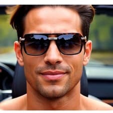 Image of Tortoise Square Sunglasses Gold Metal Bar Light Weight Comfortable UV Protection