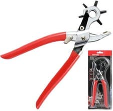Image of Dekton Revolving Leather Hole Punch Plier Puncher For Belts Cut Eyelet 6 Sizes