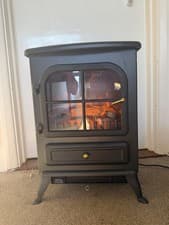 Image of Freestanding Electric Fireplace Stove Heater with LED