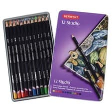 Image of Derwent Studio Tin of 12 Fine Colour Pencils 32196