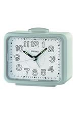 Image of Seiko Grey Bedside Bell Alarm Clock with Light 11cm QHK061N