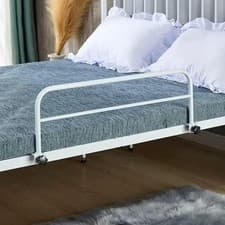 Image of CUEYU Adjustable Bed Rail White 80x40cm Safety Assist Rail for Elderly