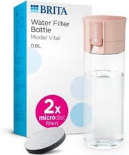 Image of Brita Fill And Go Apricot Vital Water Filter Bottle with 2 Microdisc 600ml