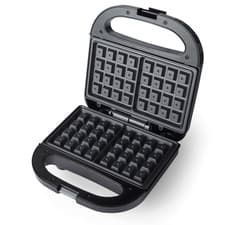 Image of Progress Double Waffle Maker Automatic Temperature Control Non-Stick Plates 750W