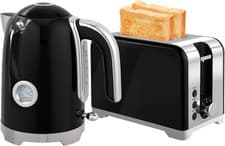 Image of HOMCOM Kettle and Toaster Set with & 2 Slice Toaster, Black