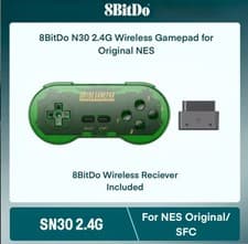 Image of 8BitDo SN30 2.4G Wireless Gamepad Green for Original SNES + Receiver Boxed New
