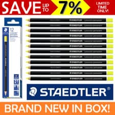 Image of 12x YELLOW NEW BOX Staedtler Glasochrom Chinagraph Lumocolor Permanent Pencil