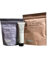 Image of Frank Body Bundle of 3 Exfoliating Coffee Scrubs and Charcoal Face Cleanser New