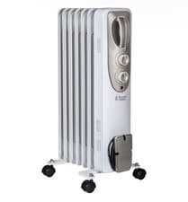 Image of RussellHobbs 1500W/1.5KW Oil Filled Radiator, 7 Fin Portable ElectricHeaterWhite