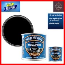 Image of Smooth Black Direct to Rust Metal Paint Ultra Tough 8- Protection 250ML