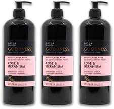 Image of Baylis & Harding Goodness Rose & Geranium Body Wash 1000ml X 3