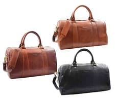 Image of Real Leather Holdall Weekend Multi Use Cabin Travel Gym Sports Duffle Bag GENOA