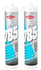 Image of Dowsil 785 White Silicone Sealant Bacteria Resistant Acetoxy 310ml x 2