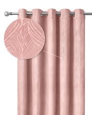 Image of Embossed Velvet Woven Thermal Blackout Eyelet Curtains - Twilight