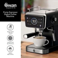 Image of Swan SK22113BLK Pump Espresso Digital Coffee Machine, Black