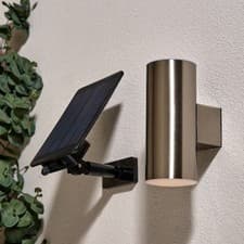 Image of Zink 2W Integrated LED Up & Down Solar Wall Light - Stainless Steel IP44